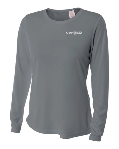 Island Frog Womens Long Sleeve 44+ UPF Performance Shirt - Graphite