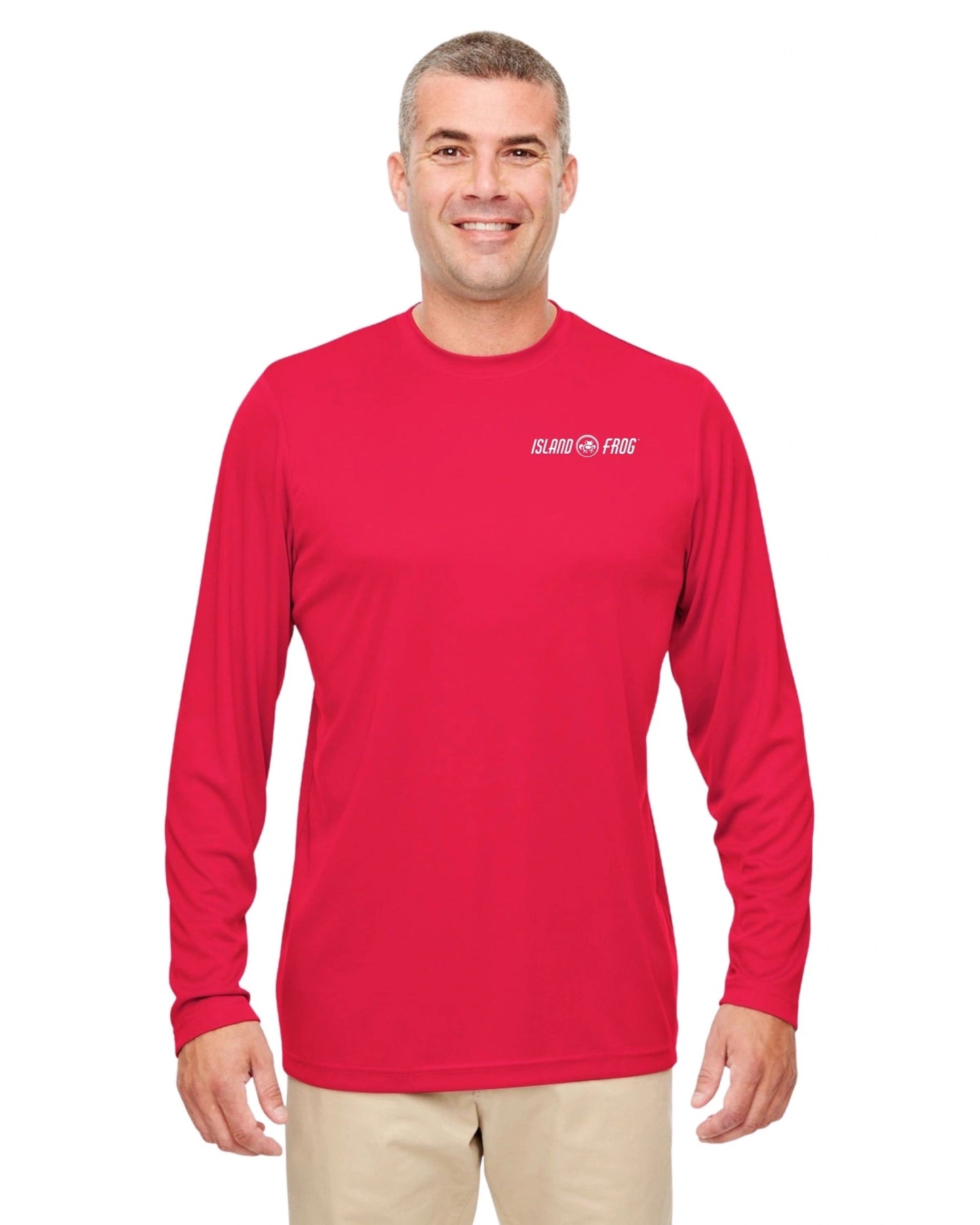 Island Frog UV Protection Cool & Dry Long Sleeve - Inked Frog- Red