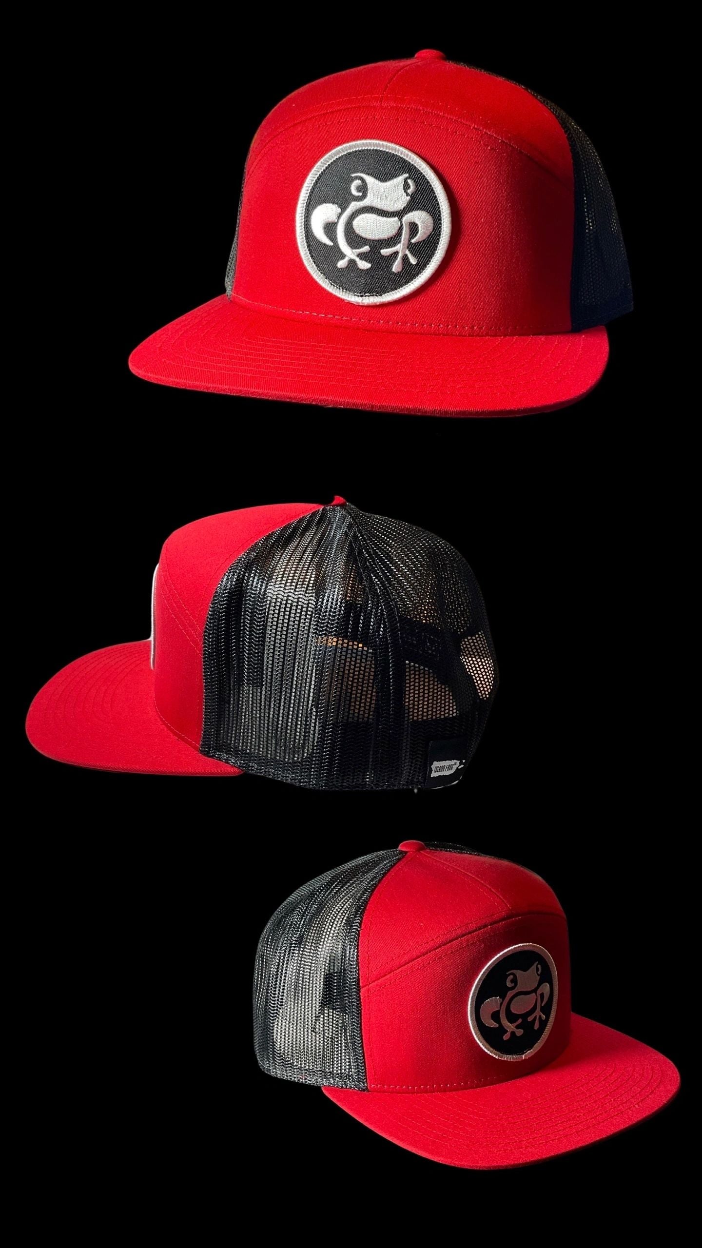 Island Frog Mid Snapback - Red/Red/Black