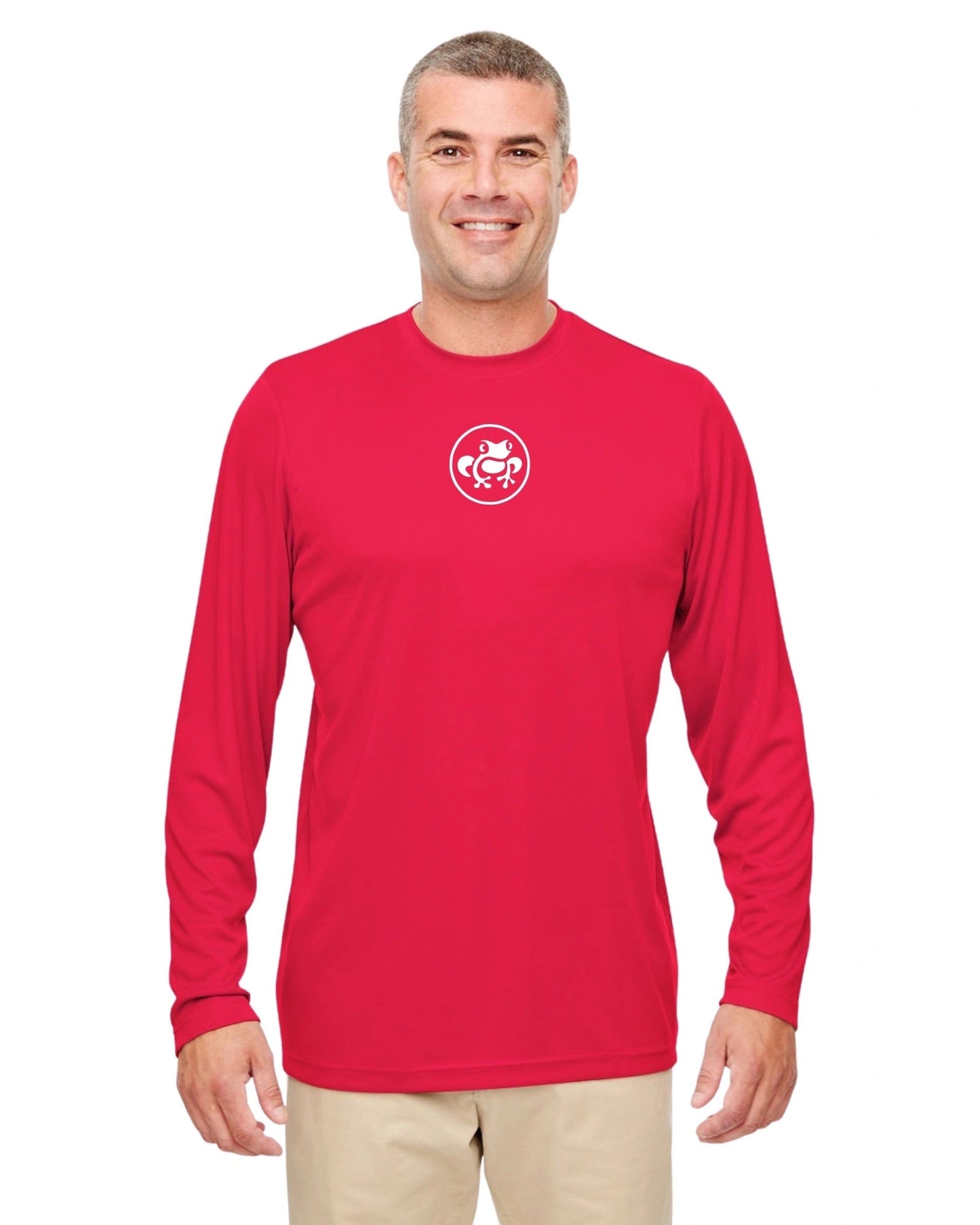 Island Frog UV Protection Cool & Dry Long Sleeve - Front Frog - Red