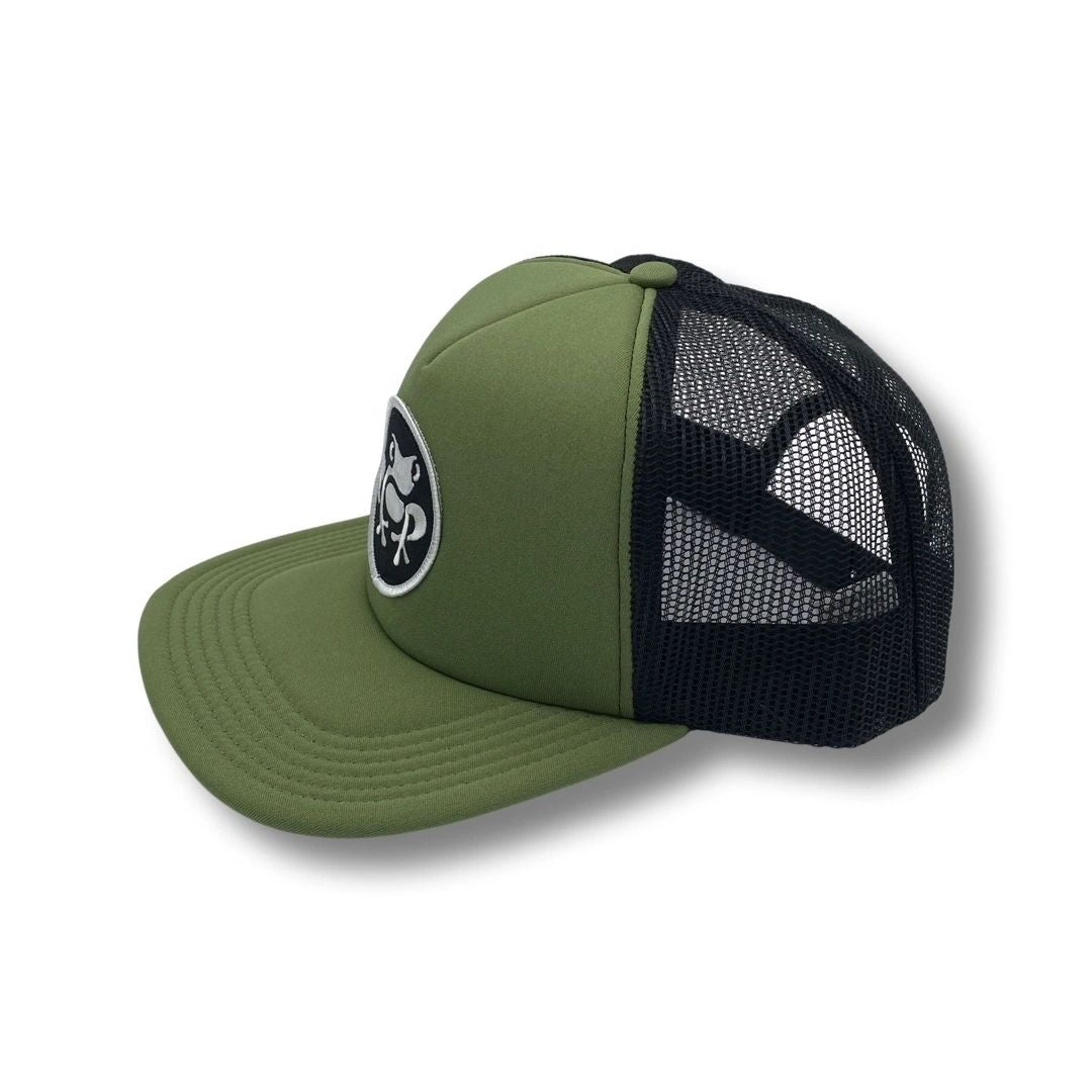 Island Frog Foam Snapback - Olive Green / Black