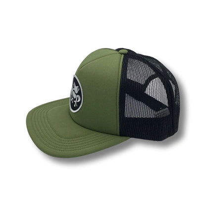 Island Frog Foam Snapback - Olive Green / Black