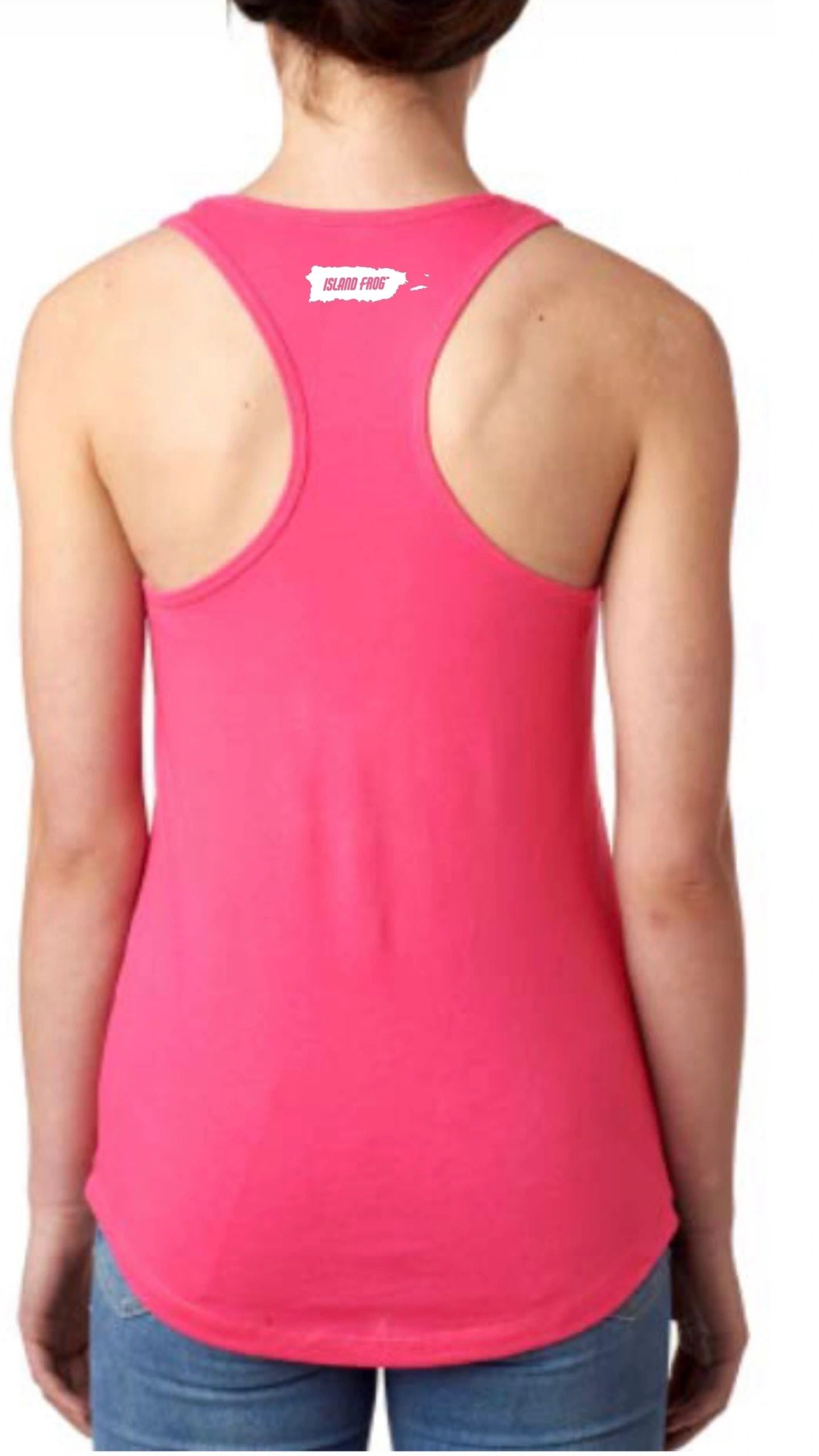 Island Frog Tank Top - Women's Racerback Hot Pink