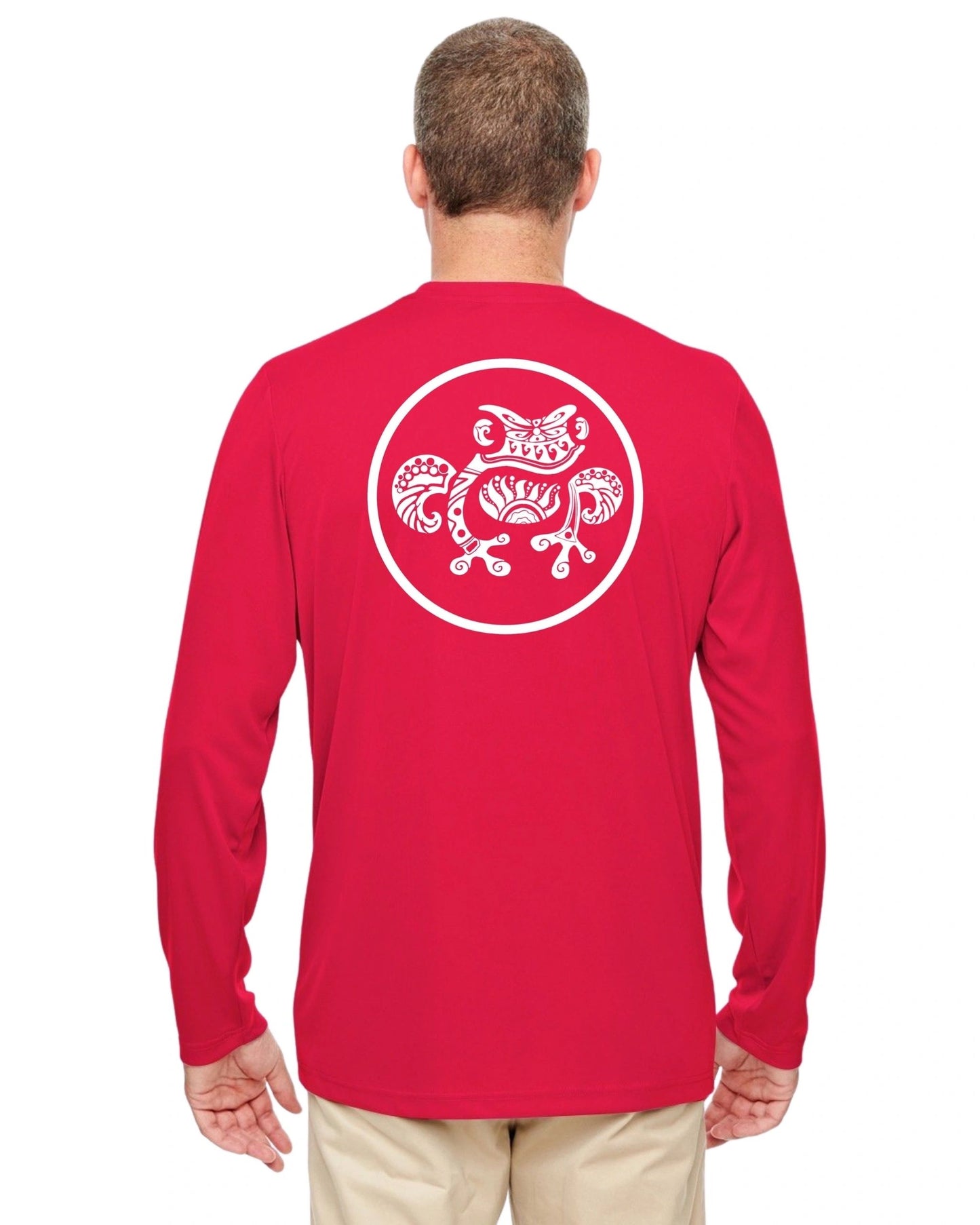 Island Frog UV Protection Cool & Dry Long Sleeve - Inked Frog- Red