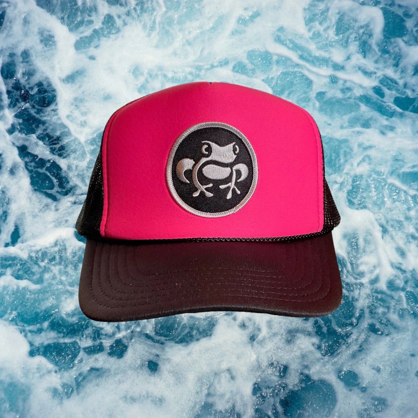 Island Frog Foam Snapback - Black/HotPink/Black