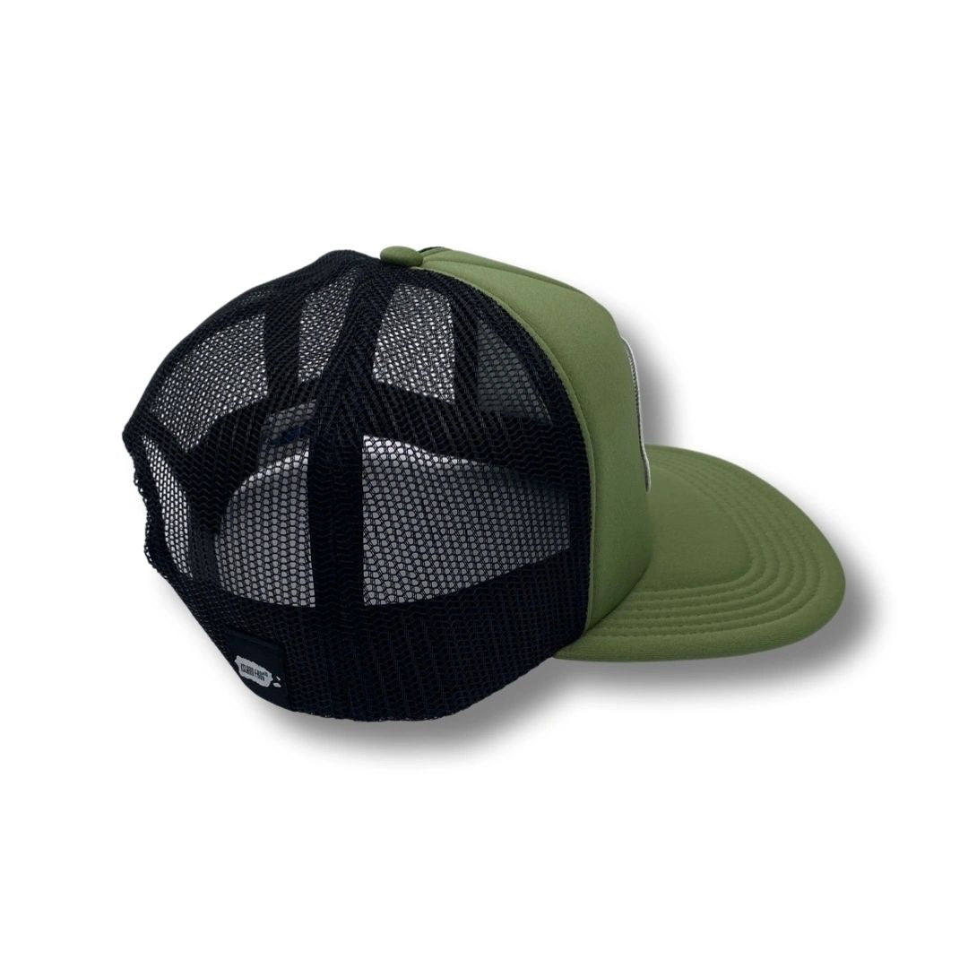 Island Frog Foam Snapback - Olive Green / Black